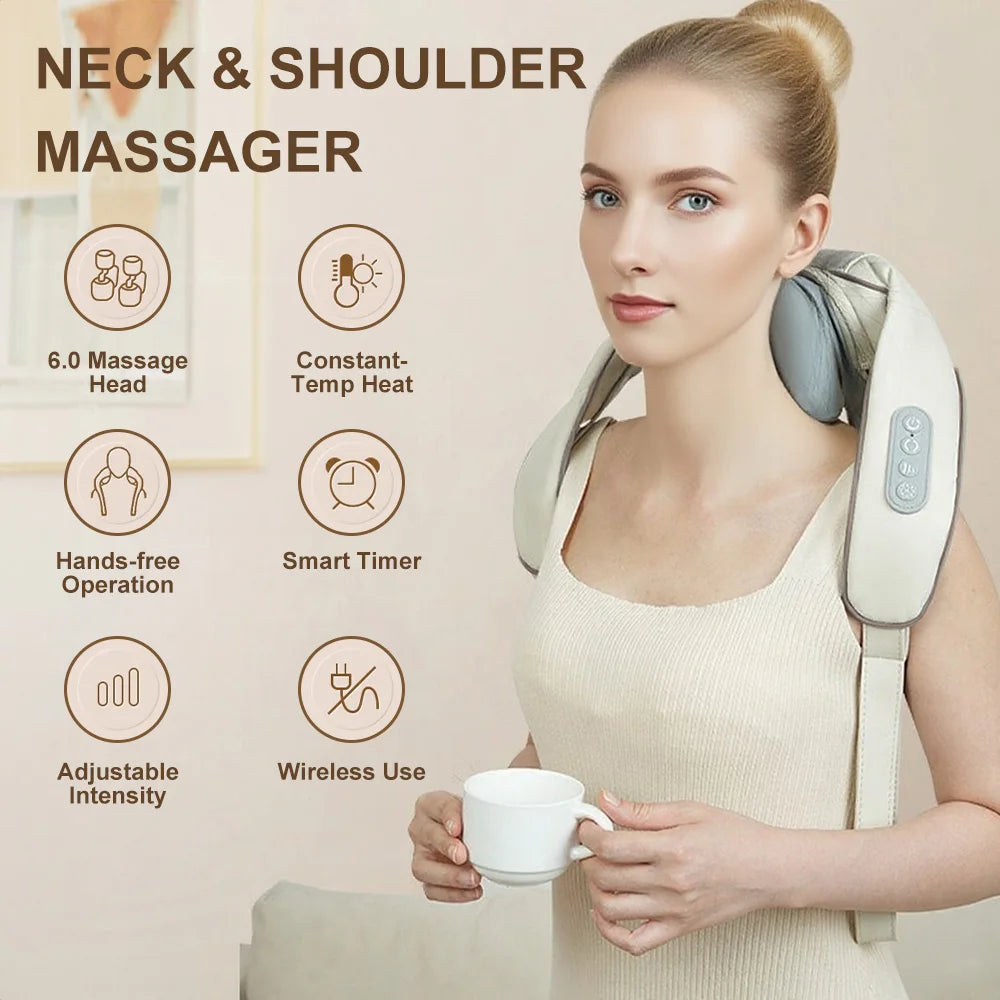 DeepKnead™ Elite Neck & Back Massager by Ainiki