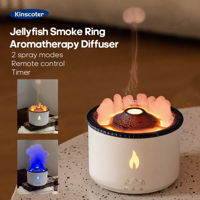  VolcanoFlame™ LED Jellyfish Aroma Diffuser by Ainiki