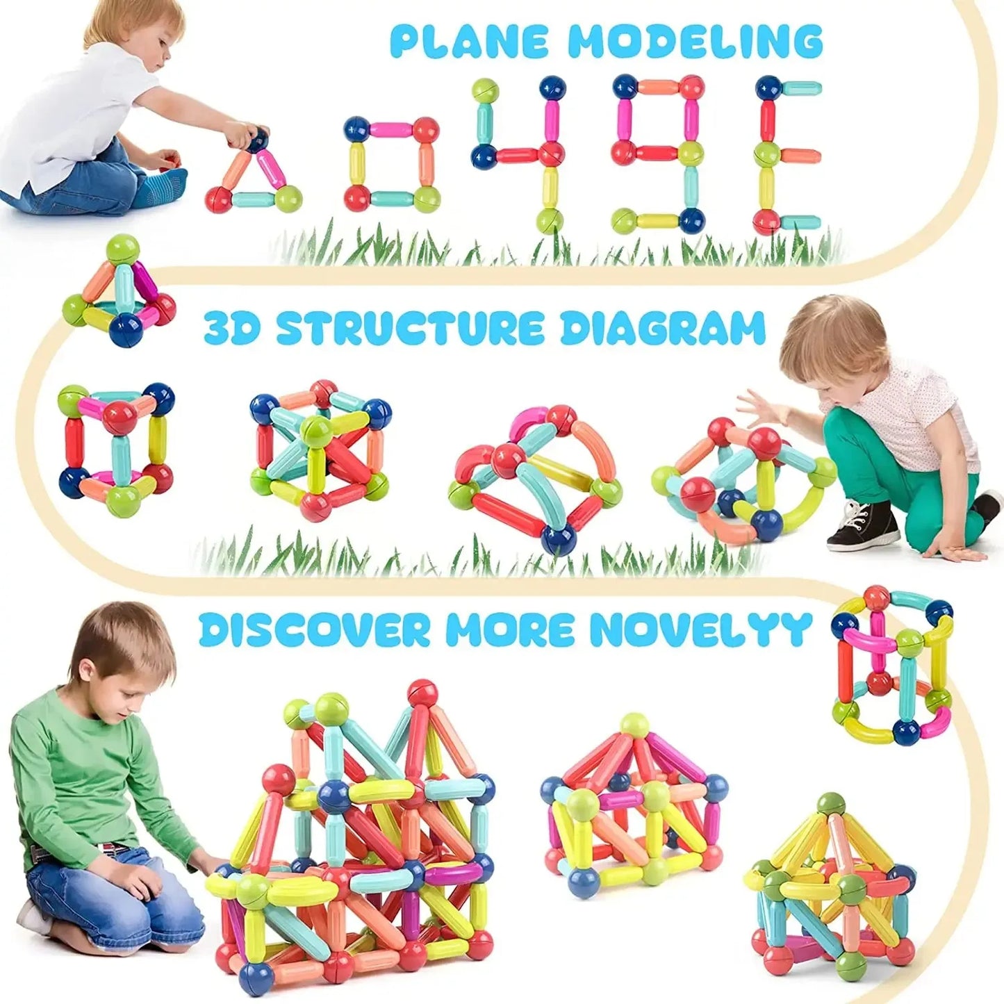 MagniBuild™ Montessori Magnetic Learning Set by Ainiki