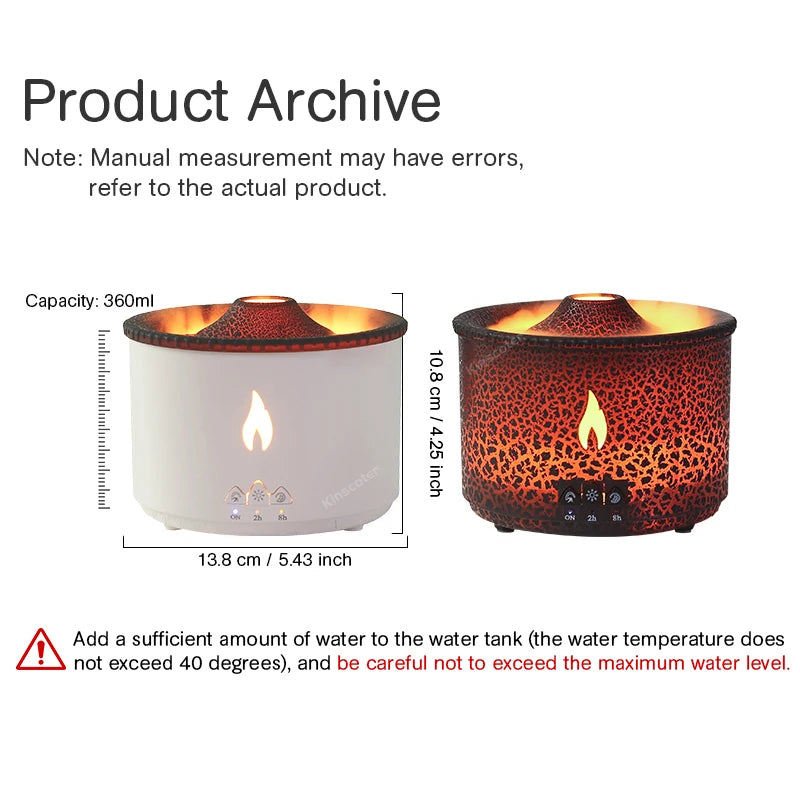  VolcanoFlame™ LED Jellyfish Aroma Diffuser by Ainiki