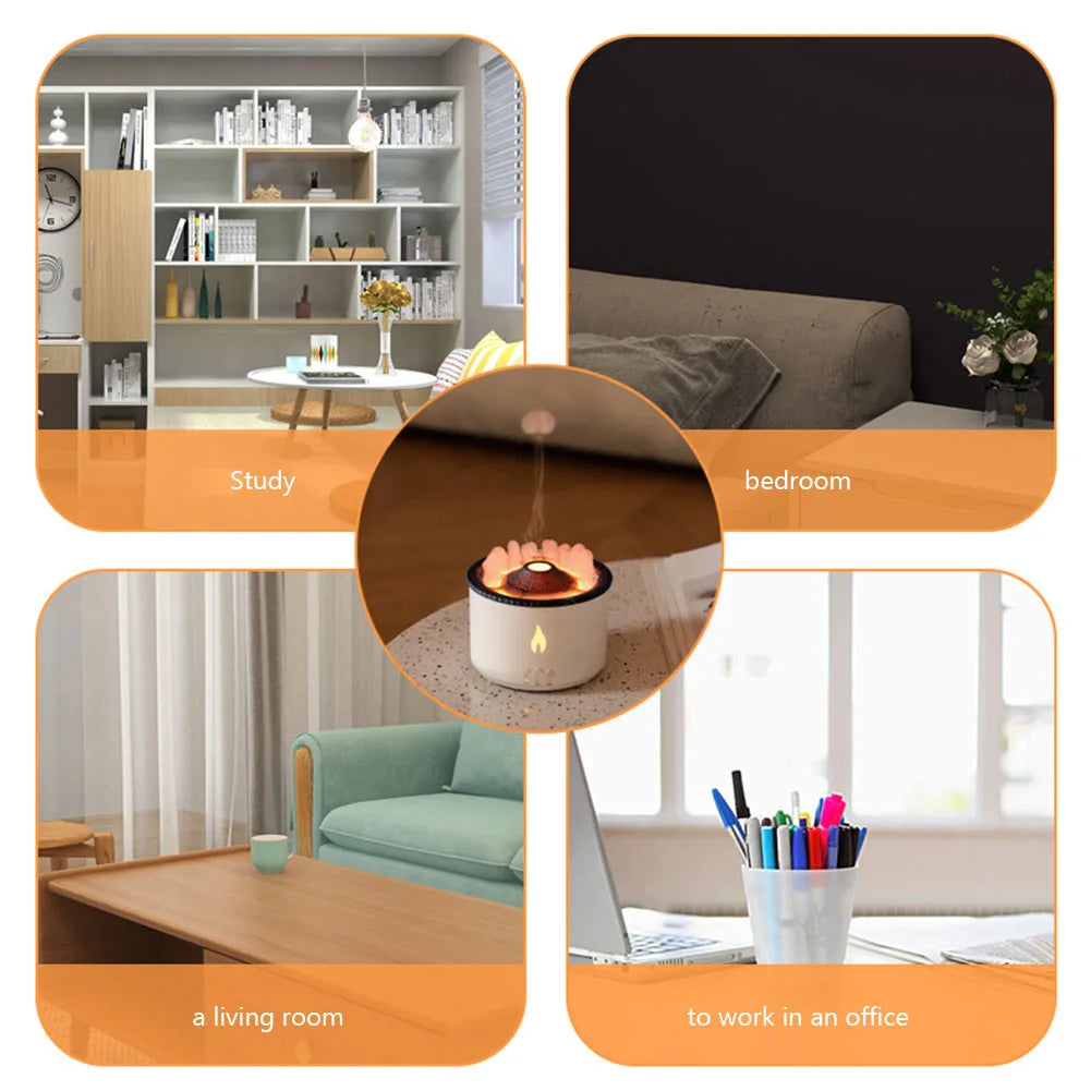  VolcanoFlame™ LED Jellyfish Aroma Diffuser by Ainiki