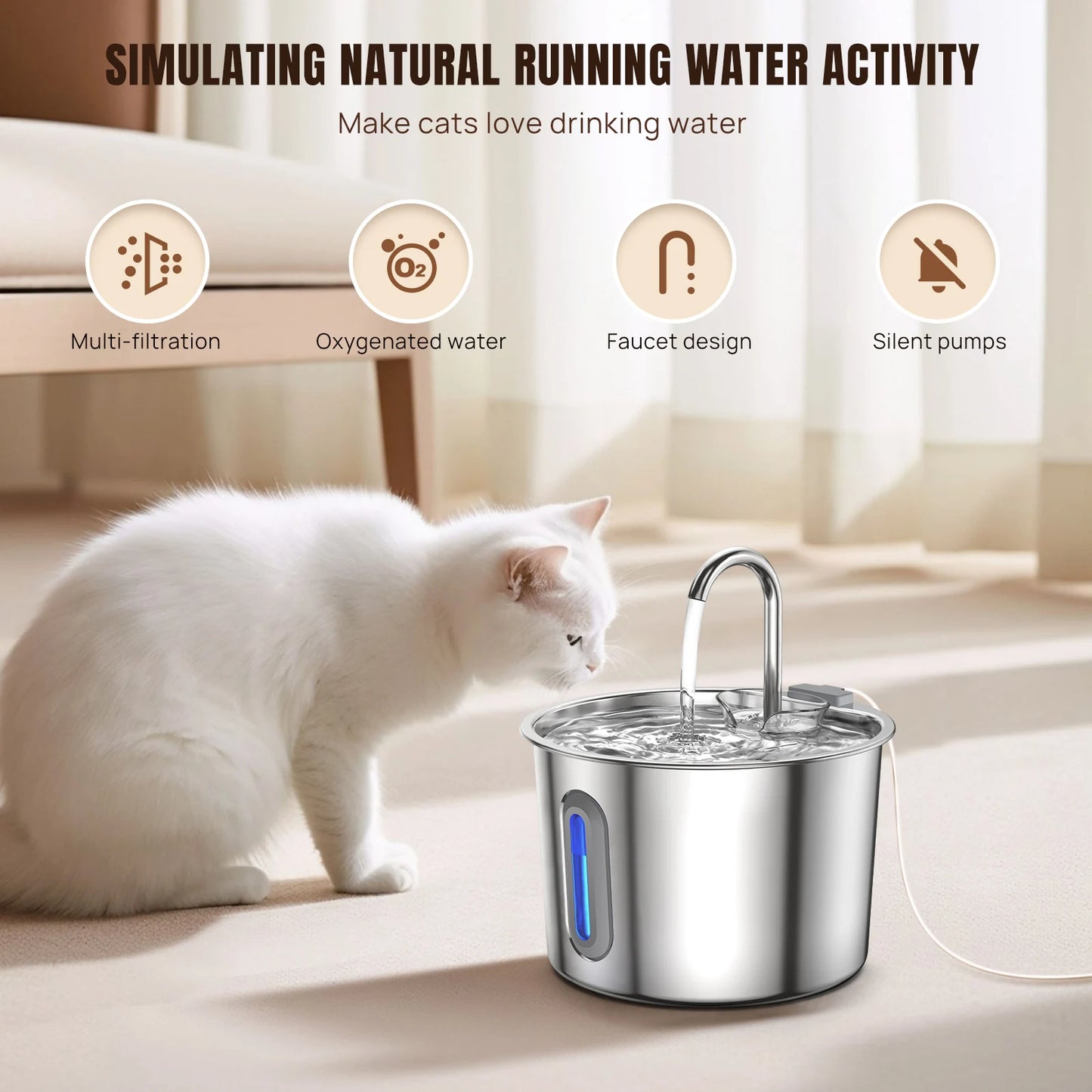 AquaFlow™ Smart Pet Fountain by Ainiki
